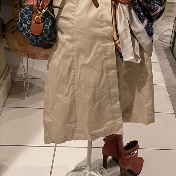 Strapless Banana Republic asymmetrical khaki dress size 10 knee length - Picture 4 of 16